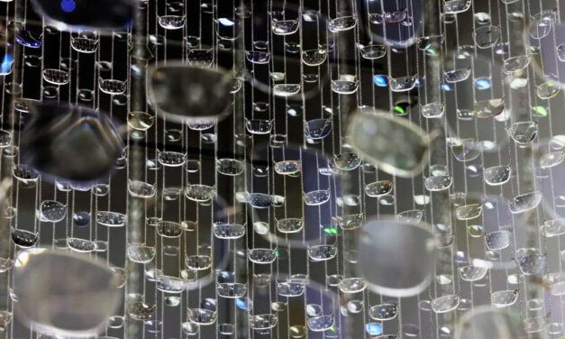 Optical Installation In Beijing Mirrors Raindrops With 30,000 Repurposed Eyeglass Lenses