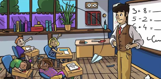 Only the most attentive can spot the teacher’s hidden glasses in the classroom within 4 seconds!