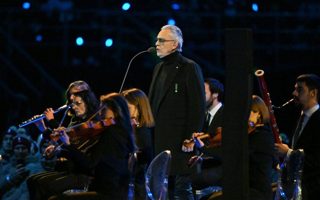 Andrea Bocelli With Blackfin At The Milano Cortina 2026 Winter Olympics Opening Ceremony