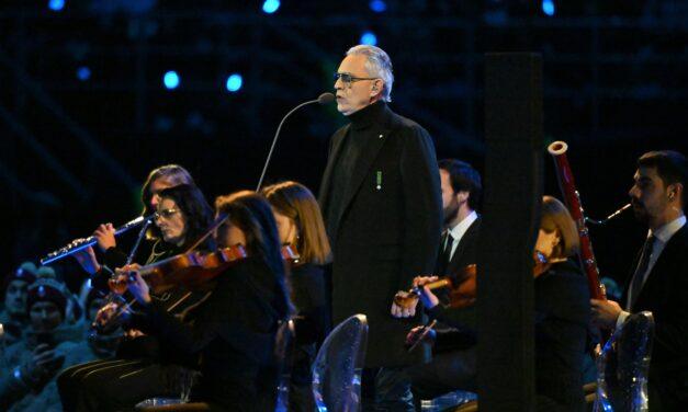 Andrea Bocelli With Blackfin At The Milano Cortina 2026 Winter Olympics Opening Ceremony