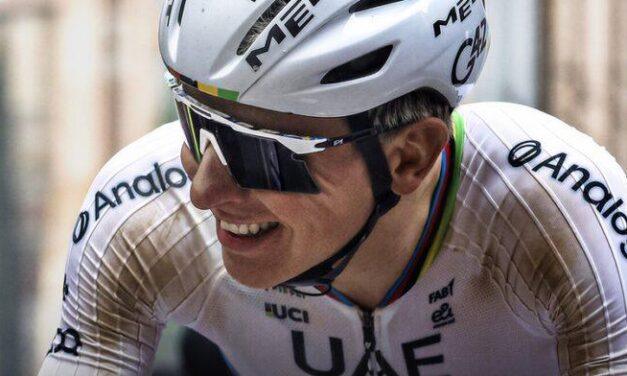 New Scicon Sports Aeroshade 2.0 Titanium eyewear, as worn by Tadej Pogačar at Strade Bianche