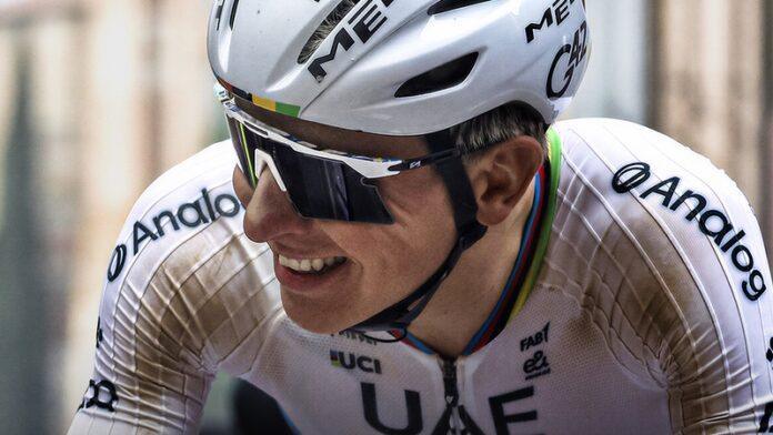 New Scicon Sports Aeroshade 2.0 Titanium eyewear, as worn by Tadej Pogačar at Strade Bianche