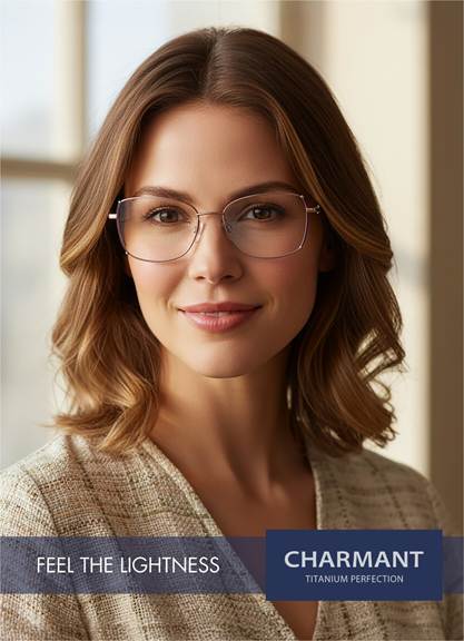 CHARMANT Titanium Perfection: New Eyewear Collection Whispers Style And Confidence With New Micro Mono-Block Spring Hinges.